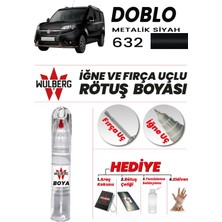 Wulberg Fiat Doblo Metalik Siyah 632 Rötuş Boya 25 ml Iğne & Fırça Uçlu Kalıcı Çizik Giderici