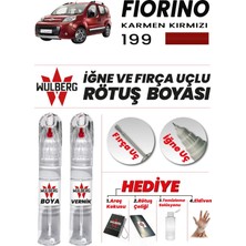 Wulberg Fiat Fiorino Karmen Kırmızı 199 Rötuş Boya 25 ml + Vernik Iğne & Fırça Uçlu Kalıcı Çizik Giderici