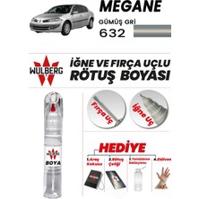 Wulberg Renault Megane Gümüş Gri 632 Rötuş Boya 25 ml Iğne & Fırça Uçlu Kalıcı Çizik Giderici