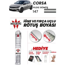 Wulberg Opel Corsa Yıldız Gümüş 147 Rötuş Boya 25 ml Iğne & Fırça Uçlu Kalıcı Çizik Giderici