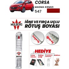 Wulberg Opel Corsa Magma Kırmızı 547 Rötuş Boya 25 ml Iğne & Fırça Uçlu Kalıcı Çizik Giderici