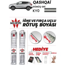 Wulberg Nissan Qashqai Gümüş Gri Ky0 Rötuş Boya 25 ml + Vernik Iğne & Fırça Uçlu Kalıcı Çizik Giderici