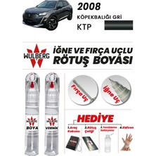 Wulberg Peugeot 2008 Köpekbalığı Gri Ktp Rötuş Boya 25 ml + Vernik Iğne & Fırça Uçlu Kalıcı Çizik Giderici