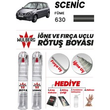 Wulberg Renault Scenic Füme 630 Rötuş Boya 25 ml + Vernik Iğne & Fırça Uçlu Kalıcı Çizik Giderici