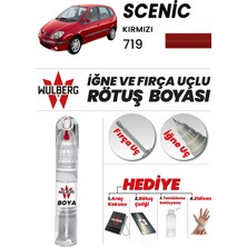 Wulberg Renault Scenic Kırmızı 719 Rötuş Boya 25 ml Iğne & Fırça Uçlu Kalıcı Çizik Giderici Rutuş