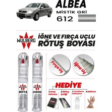 Wulberg Fiat Albea Mistik Gri 612 Rötuş Boya 25 ml + Vernik Iğne & Fırça Uçlu Kalıcı Çizik Giderici