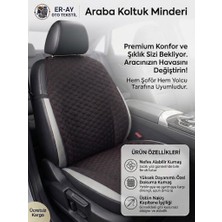 Lüks Kapitone Desenli Antislip Araç Koltuk Koruyucu Üçlü Minder Seti - Siyah-Kırmızı (2 Ön ve 1 Arka Set)