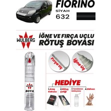 Wulberg Fiat Fiorino Siyah 632 Rötuş Boya 25 ml Iğne & Fırça Uçlu Kalıcı Çizik Giderici Rutuş