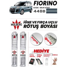 Wulberg Fiat Fiorino Ege Mavisi 448B Rötuş Boya 25 ml + Vernik Iğne & Fırça Uçlu Kalıcı Çizik Giderici