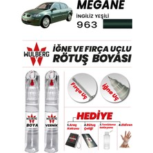 Wulberg Renault Megane Ingiliz Yeşili 963 Rötuş Boya 25 ml + Vernik Iğne & Fırça Uçlu Kalıcı Çizik Giderici