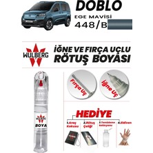 Wulberg Fiat Doblo Ege Mavisi 448/B Rötuş Boya 25 ml Iğne & Fırça Uçlu Kalıcı Çizik Giderici Rutuş