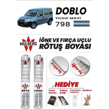 Wulberg Fiat Doblo Yıldız Mavi 798 Rötuş Boya 25 ml + Vernik Iğne & Fırça Uçlu Kalıcı Çizik Giderici