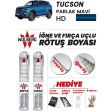 Wulberg Hyundai Tucson Parlak Mavi Hd Rötuş Boya 25 ml + Vernik Iğne & Fırça Uçlu Kalıcı Çizik Giderici