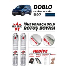 Wulberg Fiat Doblo Define Mavisi 597 Rötuş Boya 25 ml + Vernik Iğne & Fırça Uçlu Kalıcı Çizik Giderici