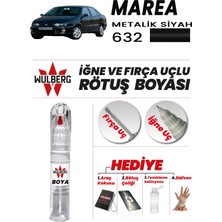 Wulberg Fiat Marea Metalik Siyah 632 Rötuş Boya 25 ml Iğne & Fırça Uçlu Kalıcı Çizik Giderici Rutuş