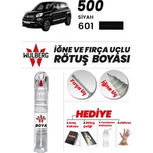 Wulberg Fiat 500 Siyah 601 Rötuş Boya 25 ml Iğne & Fırça Uçlu Kalıcı Çizik Giderici Rutuş