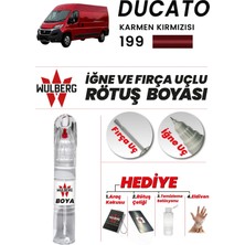 Wulberg Fiat Ducato Karmen Kırmızı 199 Rötuş Boya 25 ml Iğne & Fırça Uçlu Kalıcı Çizik Giderici