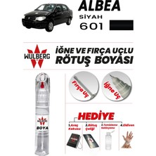 Wulberg Fiat Albea Siyah 601 Rötuş Boya 25 ml Iğne & Fırça Uçlu Kalıcı Çizik Giderici Rutuş