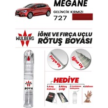Wulberg Renault Megane Gelincik Kırmızı 727 Rötuş Boya 25 ml Iğne & Fırça Uçlu Kalıcı Çizik Giderici