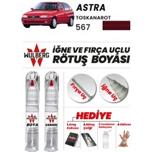 Wulberg Opel Astra Toskanarot 567 Rötuş Boya 25 ml + Vernik Iğne & Fırça Uçlu Kalıcı Çizik Giderici