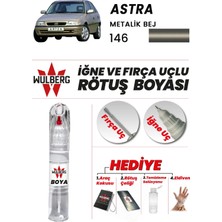 Wulberg Opel Astra Metalik Bej 146 Rötuş Boya 25 ml Iğne & Fırça Uçlu Kalıcı Çizik Giderici Rutuş