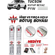 Wulberg Hyundai Tucson Kutup Beyaz Pyw Rötuş Boya 25 ml + Vernik Iğne & Fırça Uçlu Kalıcı Çizik Giderici