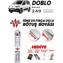 Wulberg Fiat Doblo Beyaz 249 Rötuş Boya 25 ml Iğne & Fırça Uçlu Kalıcı Çizik Giderici Rutuş