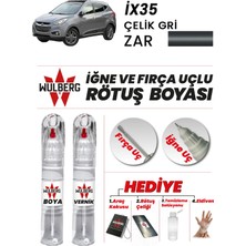 Wulberg Hyundai İX35 Çelik Gri Zar Rötuş Boya 25 ml + Vernik Iğne & Fırça Uçlu Kalıcı Çizik Giderici