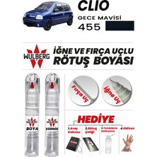 Wulberg Renault Clio Gece Mavisi 455 Rötuş Boya 25 ml + Vernik Iğne & Fırça Uçlu Kalıcı Çizik Giderici
