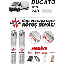 Wulberg Fiat Ducato Beyaz 249 Rötuş Boya 25 ml + Vernik Iğne & Fırça Uçlu Kalıcı Çizik Giderici