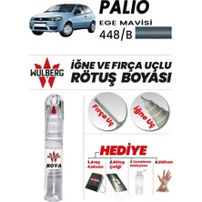 Wulberg Fiat Palio Ege Mavisi 448B Rötuş Boya 25 ml Iğne & Fırça Uçlu Kalıcı Çizik Giderici