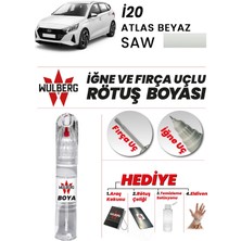 Wulberg Hyundai I20 Atlas Beyaz Saw Rötuş Boya 25 ml Iğne & Fırça Uçlu Kalıcı Çizik Giderici