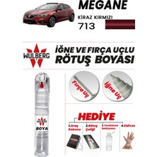 Wulberg Renault Megane Kiraz Kırmızı 713 Rötuş Boya 25 ml Iğne & Fırça Uçlu Kalıcı Çizik Giderici