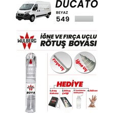 Wulberg Fiat Ducato Beyaz 549 Rötuş Boya 25 ml Iğne & Fırça Uçlu Kalıcı Çizik Giderici Rutuş