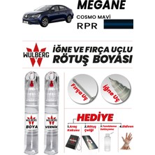 Wulberg Renault Megane Cosmo Mavi Rpr Rötuş Boya 25 ml + Vernik Iğne & Fırça Uçlu Kalıcı Çizik Giderici