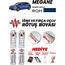 Wulberg Renault Megane Demir Mavi Rqh Rötuş Boya 25 ml + Vernik Iğne & Fırça Uçlu Kalıcı Çizik Giderici