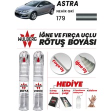 Wulberg Opel Astra Nehir Gri 179 Rötuş Boya 25 ml + Vernik Iğne & Fırça Uçlu Kalıcı Çizik Giderici