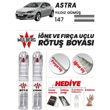 Wulberg Opel Astra Yıldız Gümüş 147 Rötuş Boya 25 ml + Vernik Iğne & Fırça Uçlu Kalıcı Çizik Giderici