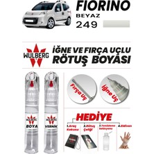 Wulberg Fiat Fiorino Beyaz 249 Rötuş Boya 25 ml + Vernik Iğne & Fırça Uçlu Kalıcı Çizik Giderici Rutuş