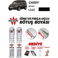 Wulberg Volkswagen Caddy Siyah L041 Rötuş Boya 25 ml + Vernik Iğne & Fırça Uçlu Kalıcı Çizik Giderici