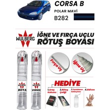 Wulberg Opel Corsa Polar Mavi B282 Rötuş Boya 25 ml + Vernik Iğne & Fırça Uçlu Kalıcı Çizik Giderici