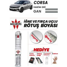 Wulberg Opel Corsa Hakim Gri Gan Rötuş Boya 25 ml Iğne & Fırça Uçlu Kalıcı Çizik Giderici Rutuş