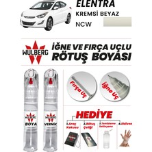 Wulberg Hyundai Elantra Kremsi Beyaz Ncw Rötuş Boya 25 ml + Vernik Iğne & Fırça Uçlu Kalıcı Çizik Giderici