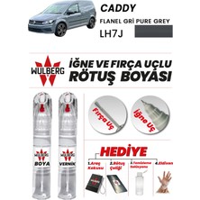 Wulberg Volkswagen Caddy Flanel Gri LH7J Rötuş Boya 25 ml + Vernik Iğne & Fırça Uçlu Kalıcı Çizik Giderici