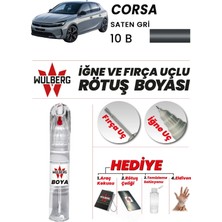 Wulberg Opel Corsa Saten Gri 10B Rötuş Boya 25 ml Iğne & Fırça Uçlu Kalıcı Çizik Giderici