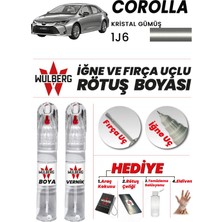 Wulberg Toyota Corolla Kristal Gümüş 1j6 Rötuş Boya 25 ml + Vernik Iğne & Fırça Uçlu Kalıcı Çizik Giderici