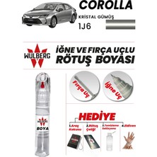 Wulberg Toyota Corolla Kristal Gümüş 1j6 Rötuş Boya 25 ml Iğne & Fırça Uçlu Kalıcı Çizik Giderici