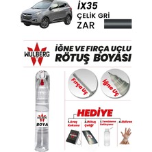 Wulberg Hyundai İX35 Çelik Gri Zar Rötuş Boya 25 ml Iğne & Fırça Uçlu Kalıcı Çizik Giderici
