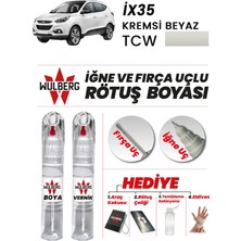 Wulberg Hyundai İX35 Kremsi Beyaz Tcw Rötuş Boya 25 ml + Vernik Iğne & Fırça Uçlu Kalıcı Çizik Giderici