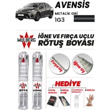 Wulberg Toyota Avensis Metalik Gri 1g3 Rötuş Boya 25 ml + Vernik Iğne & Fırça Uçlu Kalıcı Çizik Giderici